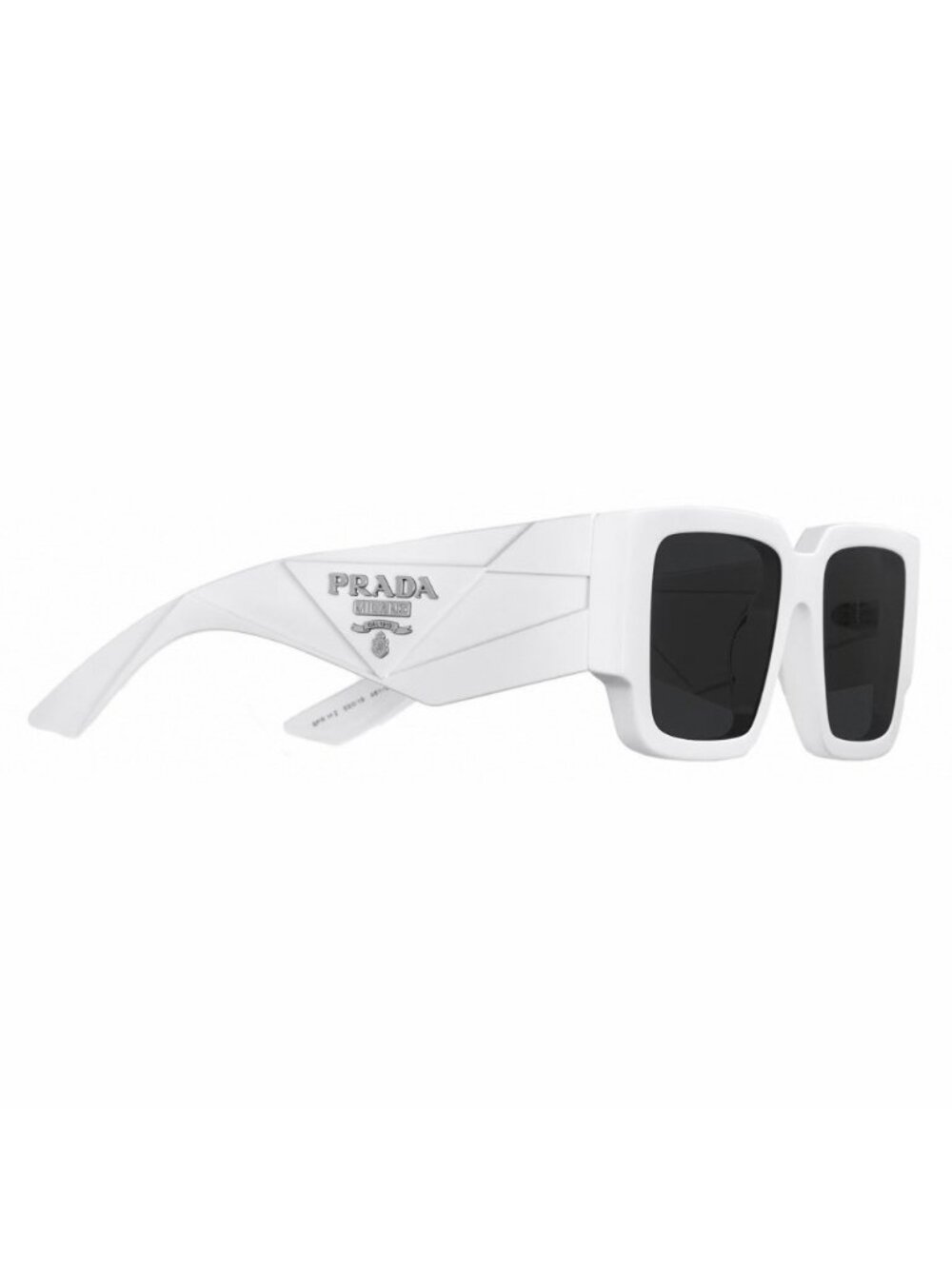 NEW PRADA Sunglasses White Silver Square 100% Authentic